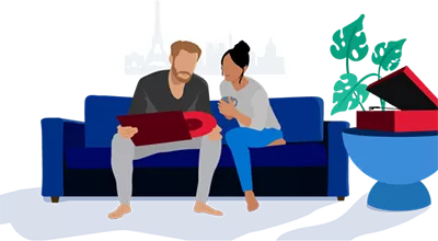couple on the couch illustration