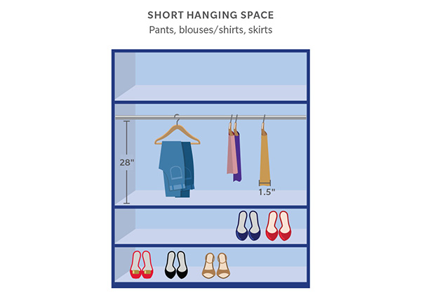 Short hanging space: pants, blouses/shirts, skirts image