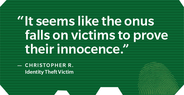Identity theft victims feel they must prove their innocence 
