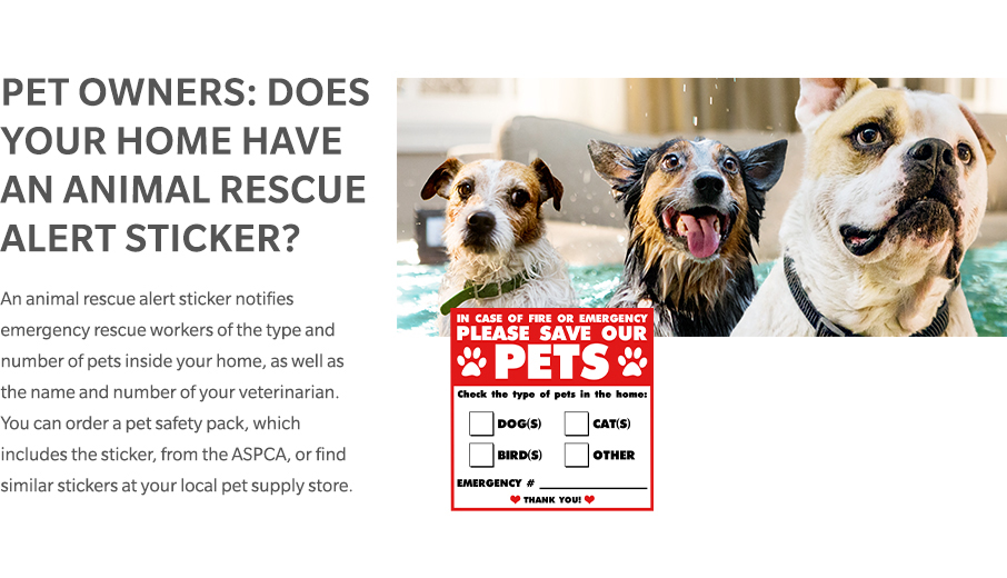 Pet owners, does your home have an animal rescue alert sticker? Please see below transcript
