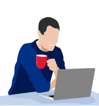 man looking at computer