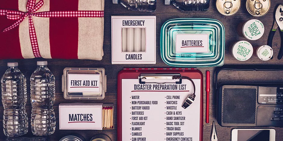 disaster kit from above