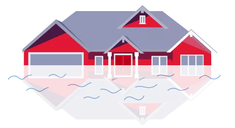 flooded house illustration