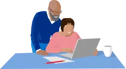 reviewing computer illustration