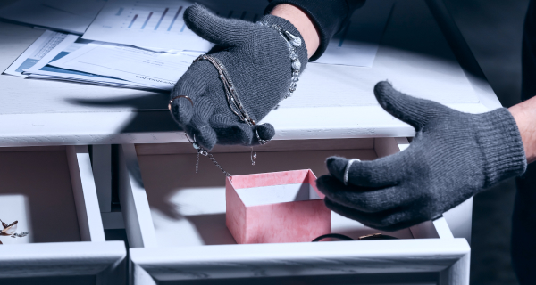 apartment interior damaged by theft