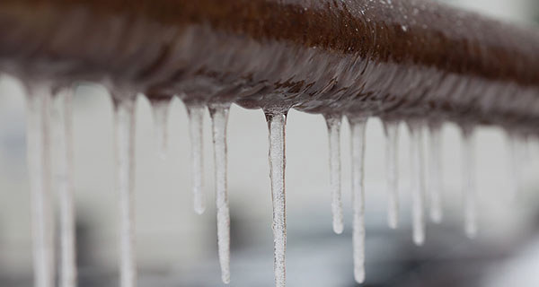 icicles on frozen pipe
