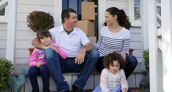 family portrait on front porch