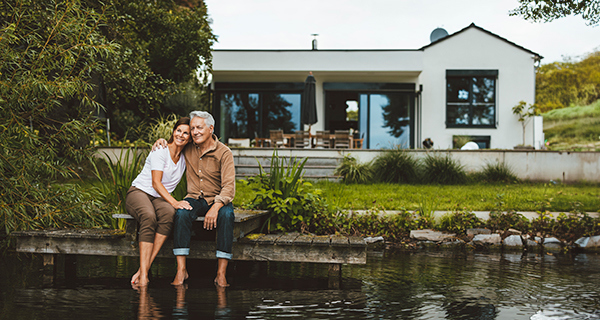 couple sitting on dock
