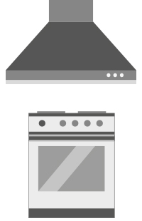 illustration of oven and stove
