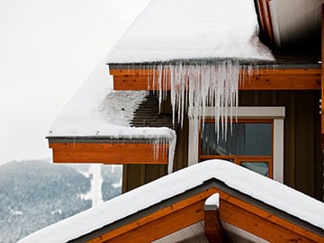 ice sickles on roof