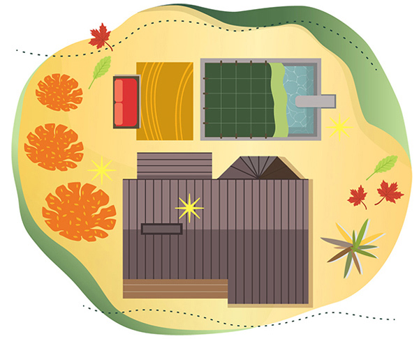 illustration of house from top view