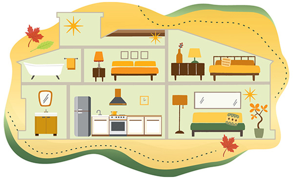 illustration of house interior