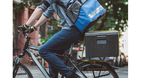 bicycle with package on back