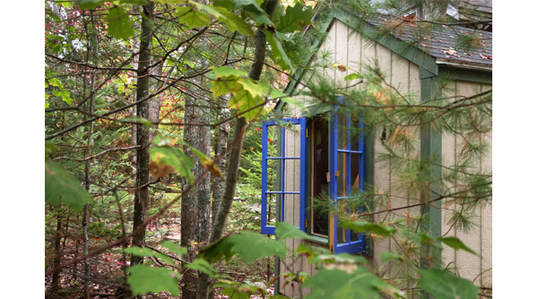 shack with window outside